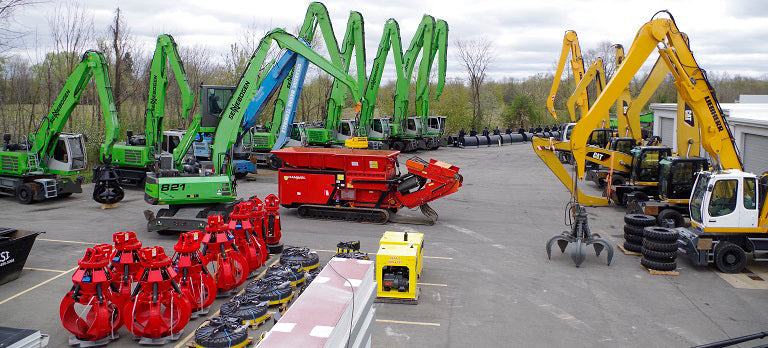 Comparison: Sennebogen 835 vs Caterpillar MH3050 vs Liebherr LH 50 vs Fuchs MHL 360