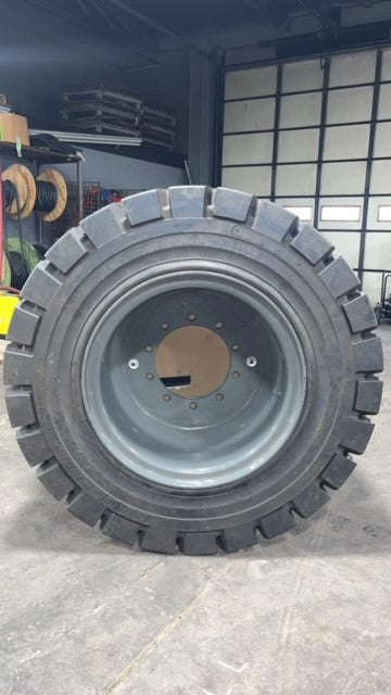 Magna MA 608 Solid Rubber 12.00-24 Twin Wheel Tire on Rims