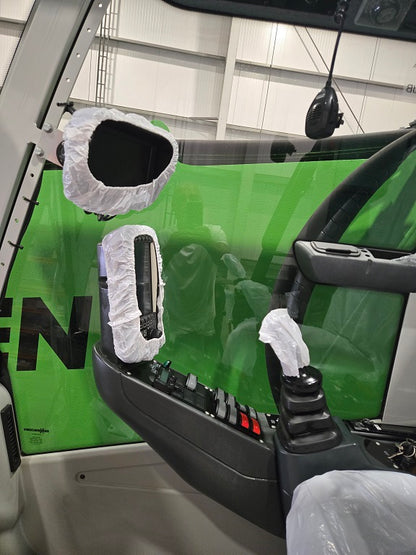 Inside view of refurbished cab of sennebogen material handler 