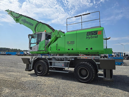 refurbished used sennebogen material handler on tires 