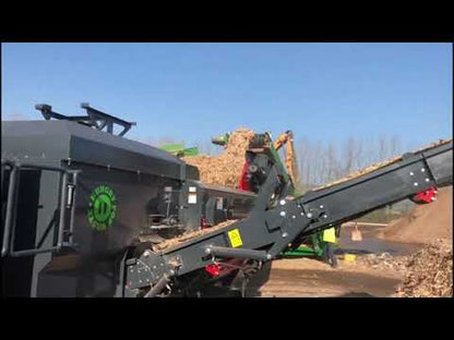 Tracked eddy current video processing waste material